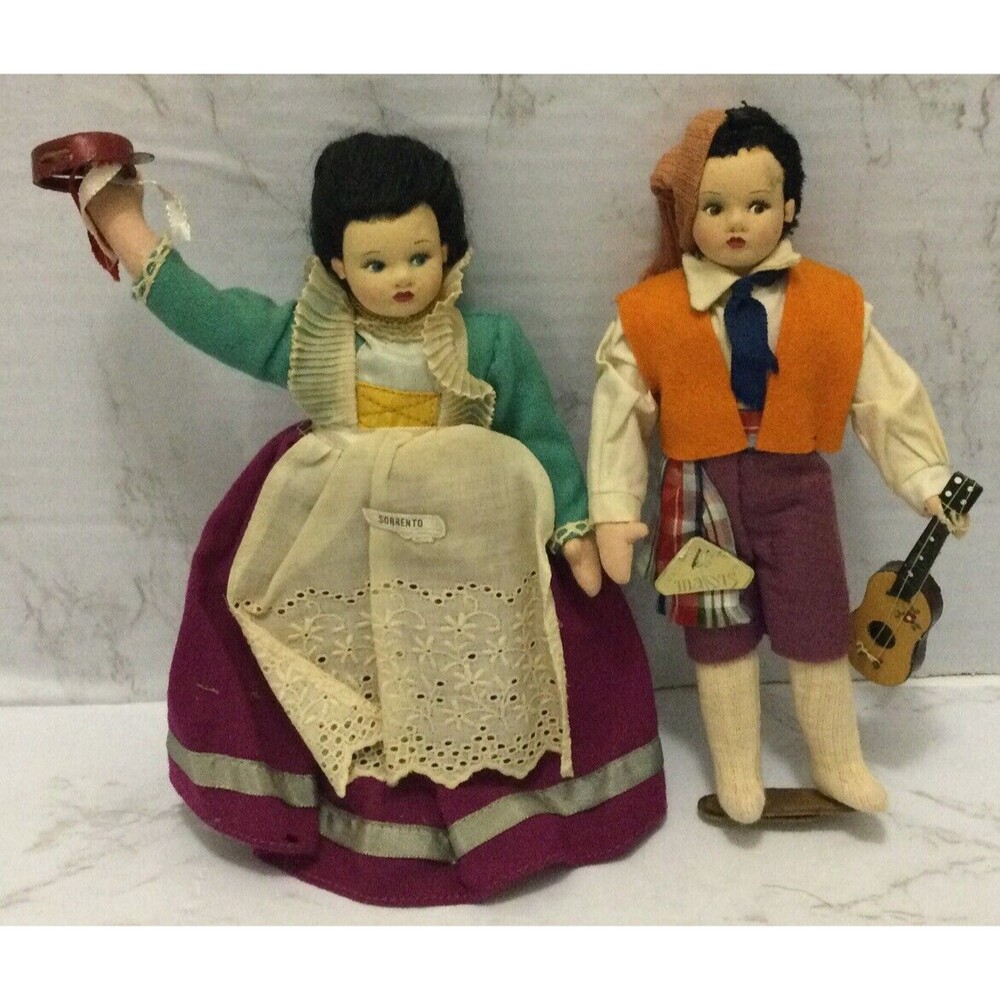 Sorrento Italy MAGIS Vtg 2 Doll 9” Instruments International Costume Set